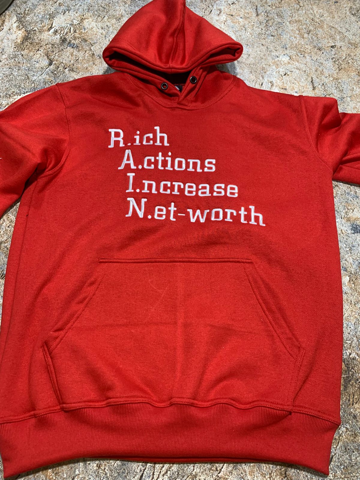 Rain Rich Actions Increase Net-worth hoodie