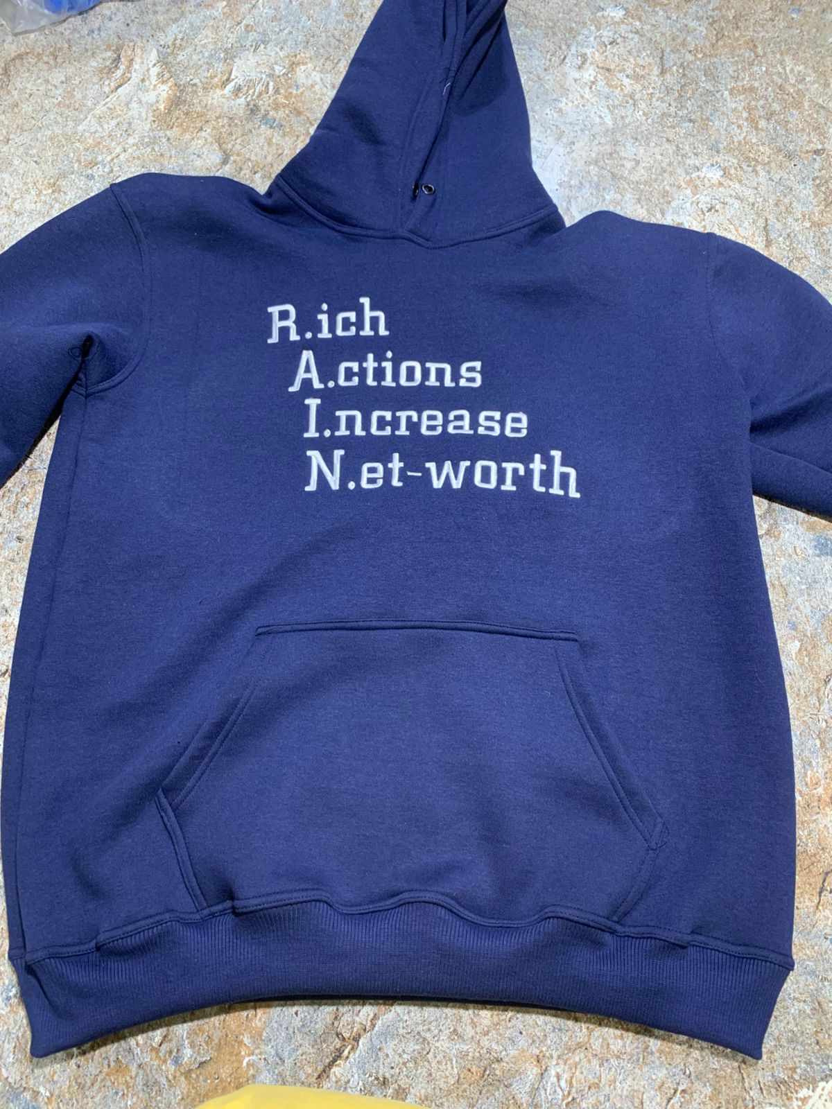 Rain Rich Actions Increase Net worth hoodie