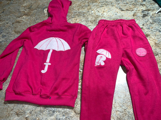 Rain R Zipper Sweatsuit top and bottom