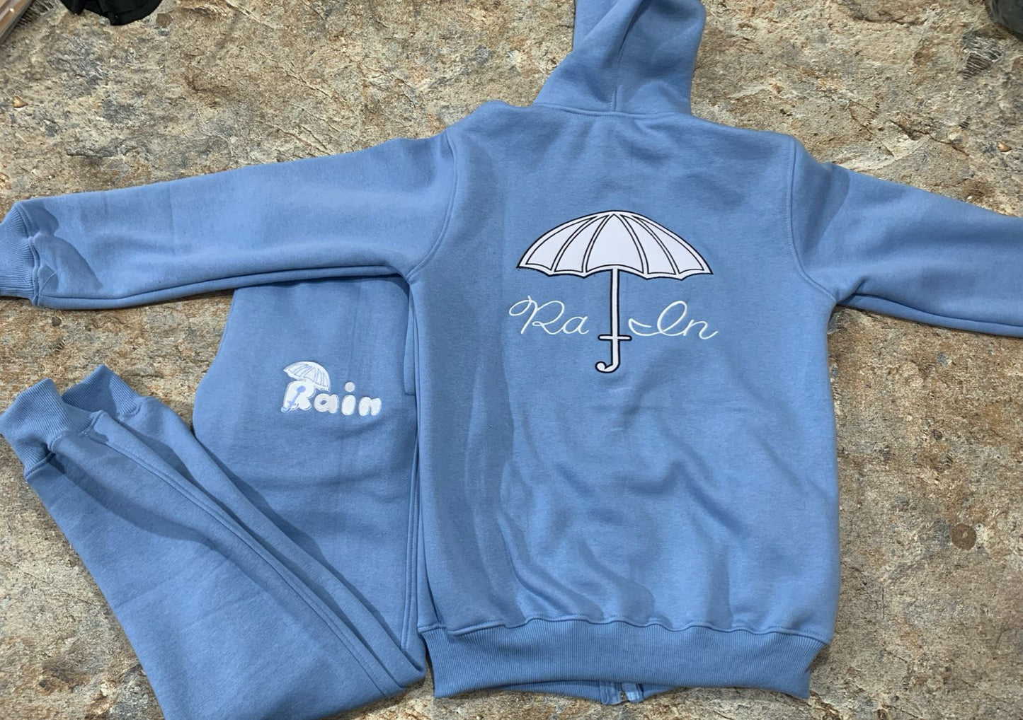 Rain Original Logo Sweatsuit Top and Bottom Sweatsuit