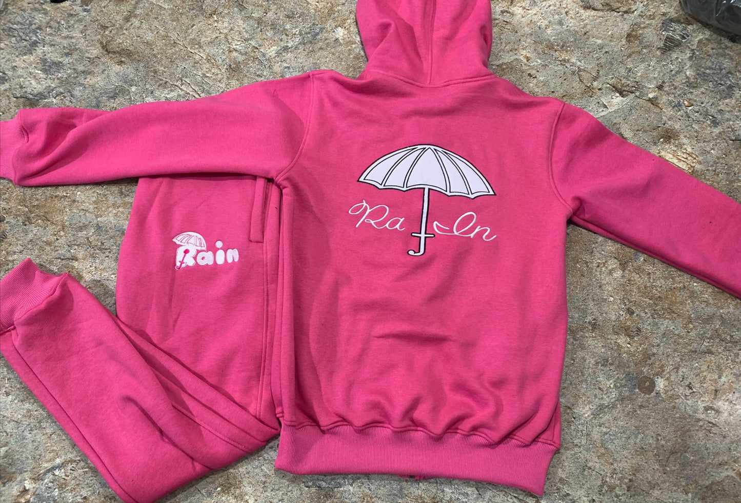 Rain Original Logo Sweatsuit Top and Bottom Sweatsuit