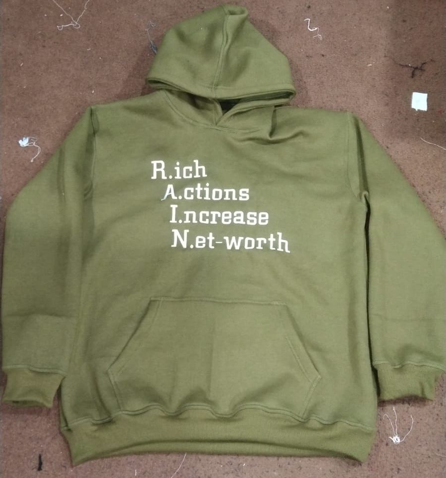 Rain Rich Actions Increase Net-worth hoodie