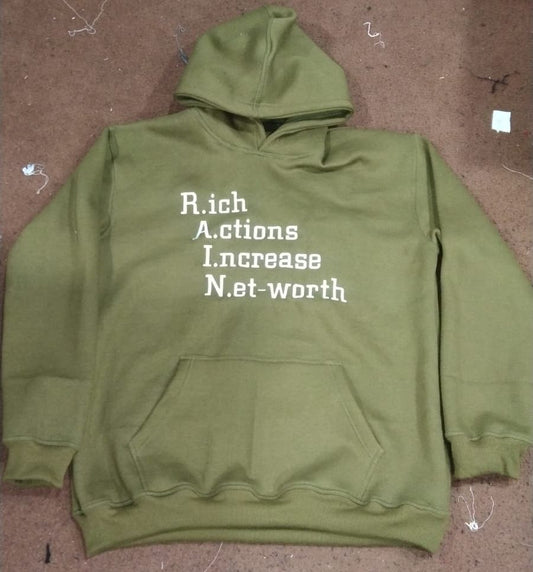 Rain Rich Actions Increase Net-worth hoodie